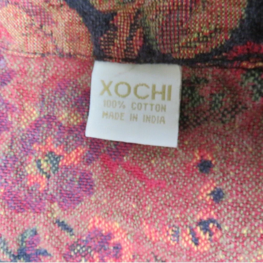 XOCHI Floral Fruit Tapestry Tablecloth 100% Cotton Terracotta‎ 52